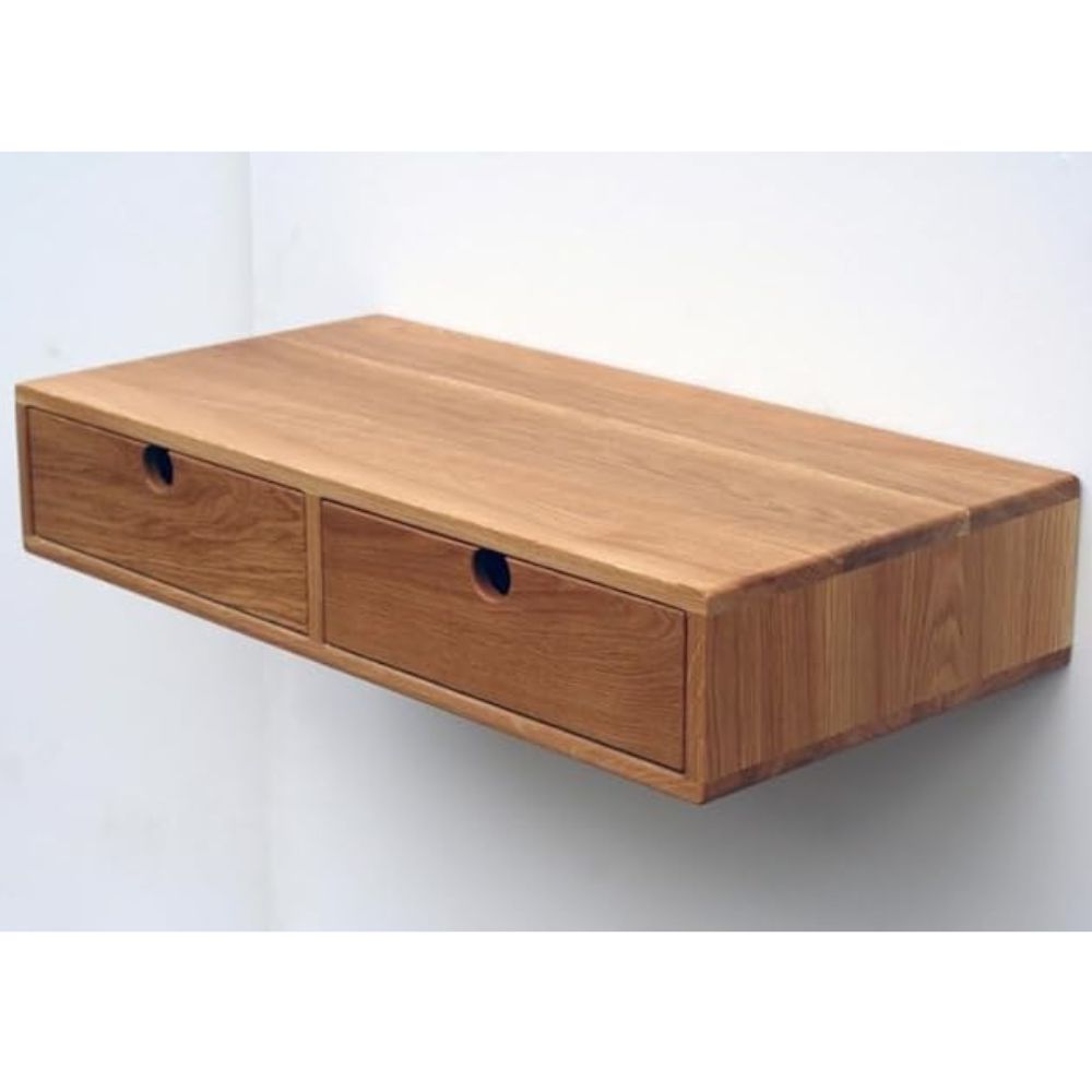 ONIJA Solid sheesham Wood Floating Study Table with 2 Drawers for Students Laptop Office Desk Workstation Writing Tables for Study Room Home Wooden Furniture for Study Room