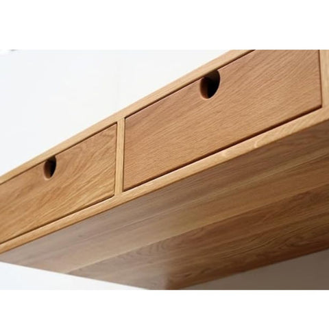 ONIJA Solid sheesham Wood Floating Study Table with 2 Drawers for Students Laptop Office Desk Workstation Writing Tables for Study Room Home Wooden Furniture for Study Room
