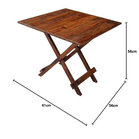 ONIJA Sheesham Wood Folding Coffee Table Accent Tables for Home || Wooden Cocktail Teapoy Table Furniture for Patio Outdoor and Garden Table