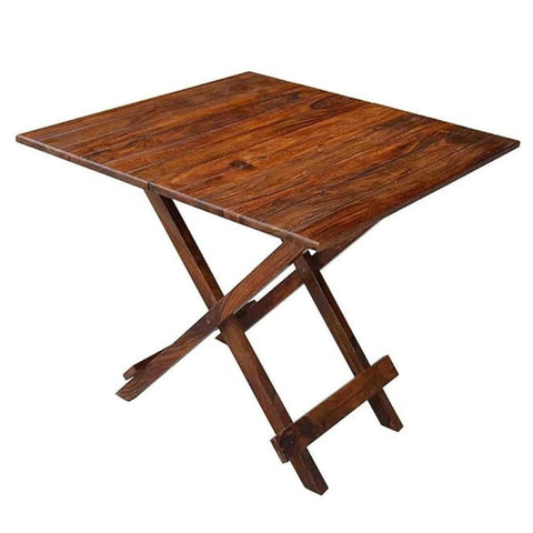 ONIJA Sheesham Wood Folding Coffee Table Accent Tables for Home || Wooden Cocktail Teapoy Table Furniture for Patio Outdoor and Garden Table