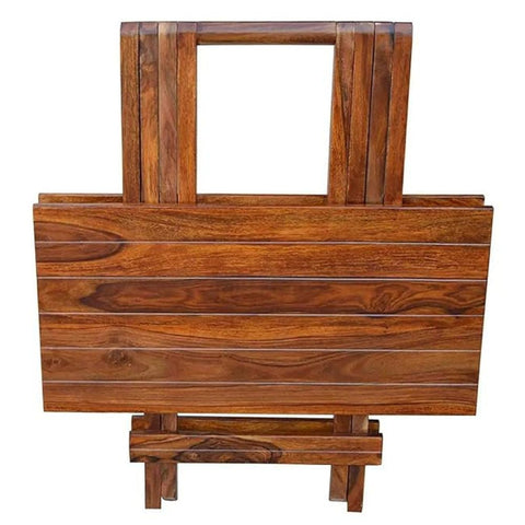 ONIJA Sheesham Wood Folding Coffee Table Accent Tables for Home || Wooden Cocktail Teapoy Table Furniture for Patio Outdoor and Garden Table