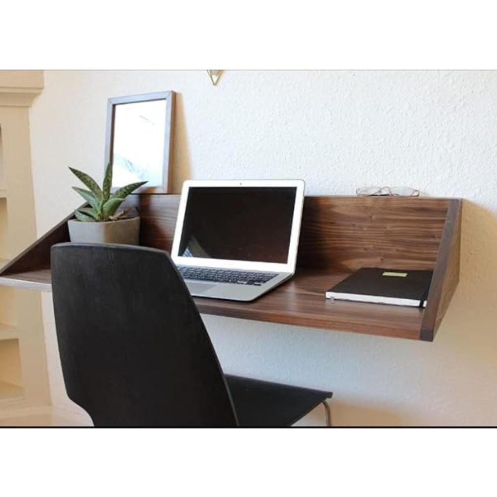 ONIJA Sheesham Wood Mounted Study Table/Home Office/Laptop Table/Wall Mounted Space Saving Desk/Office Table Stand