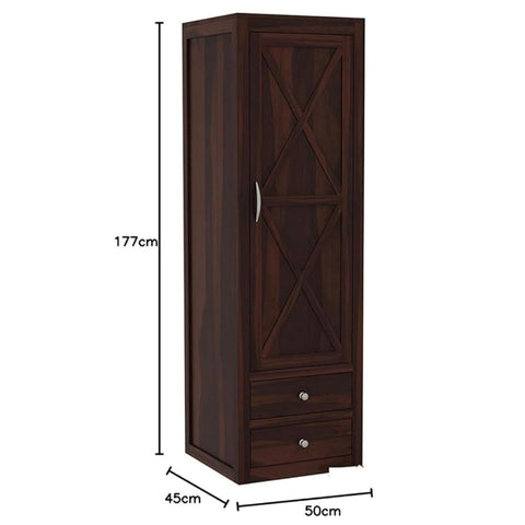 ONIJA Wooden 3 Door Wardrobe for Clothes with 6 Drawer 4 Shelf Storage & Hanging Space - Sheesham Wood Almirah for Bedroom