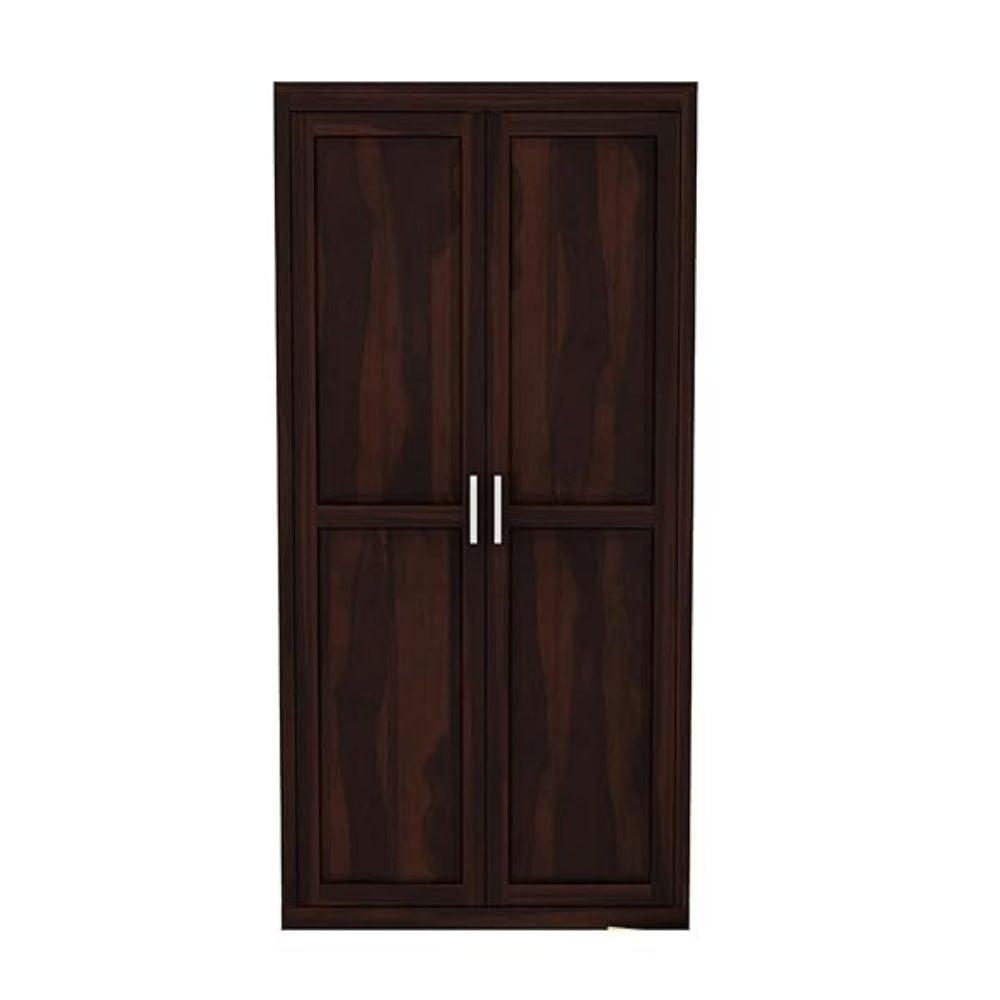 ONIJA  Wooden 2 Door Wardrobe for Clothes with 6 Shelf Storage - Sheesham Wood Almirah for Bedroom