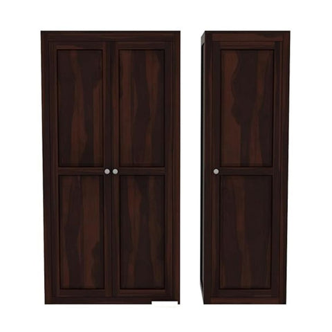 ONIJA  Wooden 3 Door Wardrobe for Clothes with 8 Shelf Storage & Hanging Space - Sheesham Wood Almirah for Bedroom