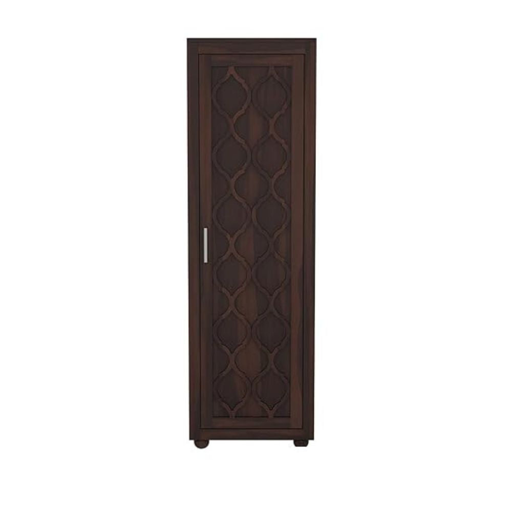 ONIJA Wooden Wardrobe 1 Door for Clothes Sheesham Wood Almirah - Large Cupboard Storage Cabinet for Living Room & Bedroom