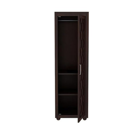 ONIJA Wooden Wardrobe 1 Door for Clothes Sheesham Wood Almirah - Large Cupboard Storage Cabinet for Living Room & Bedroom