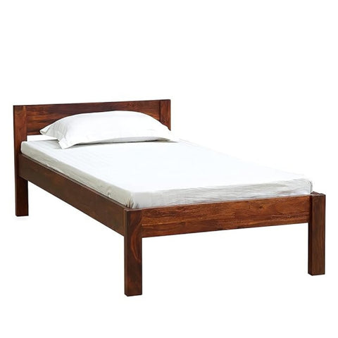 ONIJA Solid Sheesham Wood Single Size Bed Without Storage for Bedroom || Wooden Cot Furniture Beds for Home and Hotels - (Honey Finish)