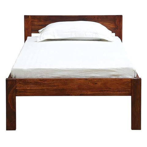ONIJA Solid Sheesham Wood Single Size Bed Without Storage for Bedroom || Wooden Cot Furniture Beds for Home and Hotels - (Honey Finish)