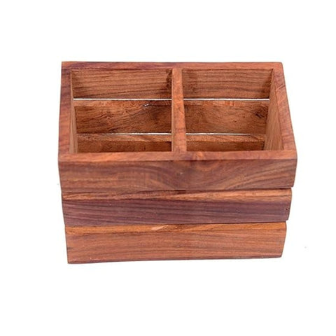 ONIJA Wooden Office Wooden Storage Holder Stand for Pen/Pencil/TV Remote Control/Stationery/Mobile Phone with Tissue Holder Best Gift Item