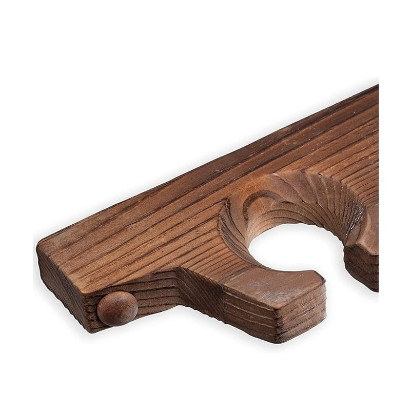 ONIJA Rustic Wall Mounted Stemware Rack Holder Fits 8 Wine Glasses Walnut Wooden Wine Glass Holder Set Of Two Wine Glass Bar Cabinet For Wall, Hanging Shelves