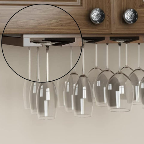 ONIJA Stemware Glass Rack Makes Dull Kitchens or Bar Perfectly Fits 6-12 Glasses Under Cabinet with Included Screws Great Hanging Bar Glass Rack