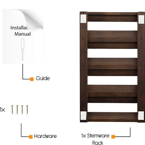 ONIJA Stemware Glass Rack Makes Dull Kitchens or Bar Perfectly Fits 6-12 Glasses Under Cabinet with Included Screws Great Hanging Bar Glass Rack