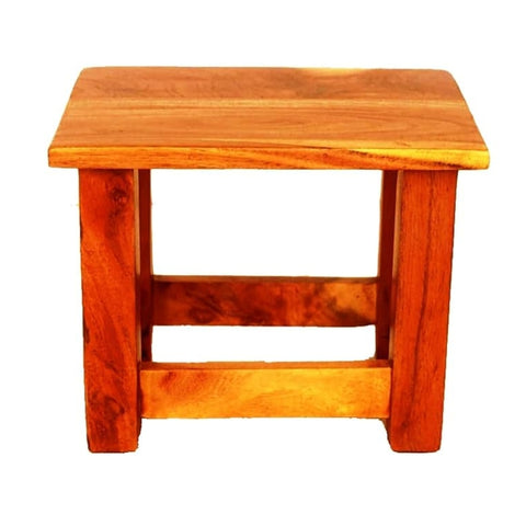 ONIJA  Mini Solid Wood Stool for Home Living Room Solid Wood Seating Stools for Kitchen - Natural Finish
