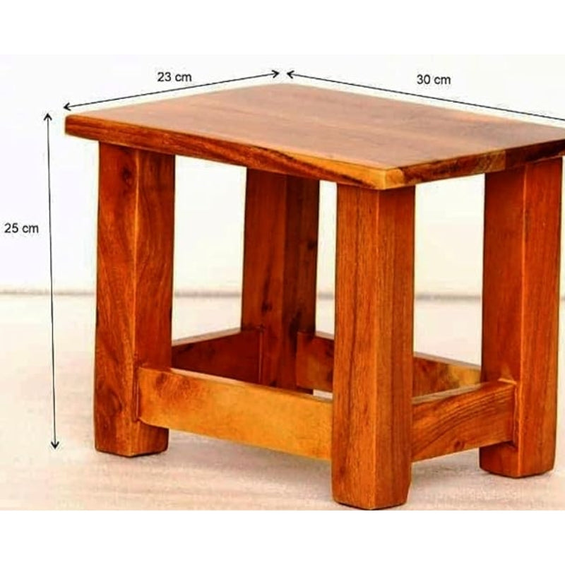 ONIJA  Mini Solid Wood Stool for Home Living Room Solid Wood Seating Stools for Kitchen - Natural Finish