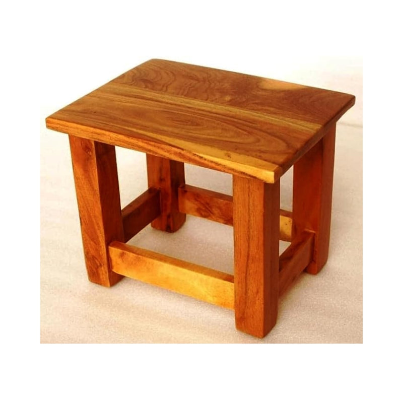 ONIJA  Mini Solid Wood Stool for Home Living Room Solid Wood Seating Stools for Kitchen - Natural Finish