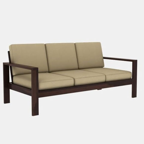 ONIJA  Sofa 3 Seater for Livingroom - Sheesham Wood Sofa Set for Home Furniture - Three Seater Couch for Bedroom Office Sofa Set (Walnut Finish)