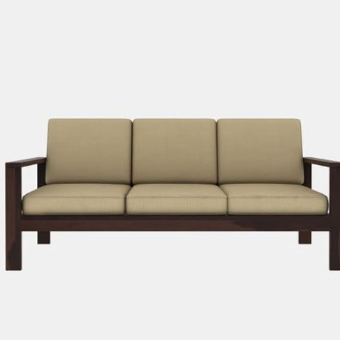 ONIJA  Sofa 3 Seater for Livingroom - Sheesham Wood Sofa Set for Home Furniture - Three Seater Couch for Bedroom Office Sofa Set (Walnut Finish)