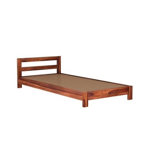 ONIJA Solid Sheesham Wood Wooden Single Size Bed for Bedroom