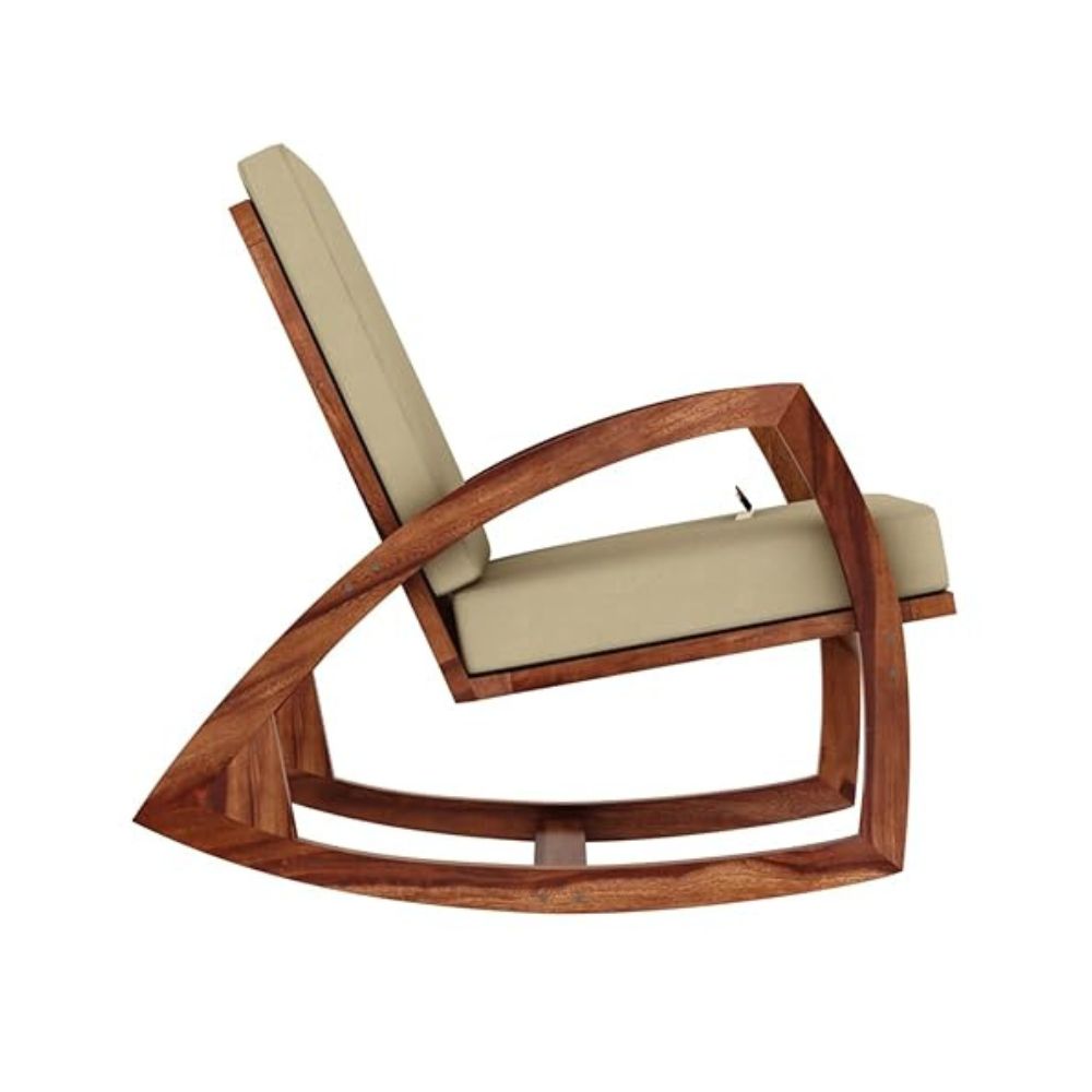 ONIJA Sheesham Wood Rocking Chair for Adults, Wooden Rocking Chair (Rocking Chair) (Honey)