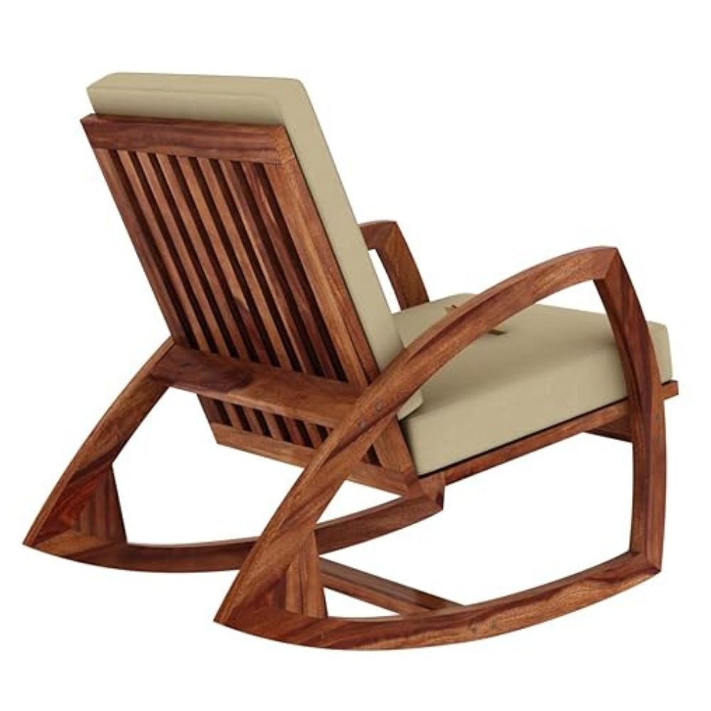 ONIJA Sheesham Wood Rocking Chair for Adults, Wooden Rocking Chair (Rocking Chair) (Honey)