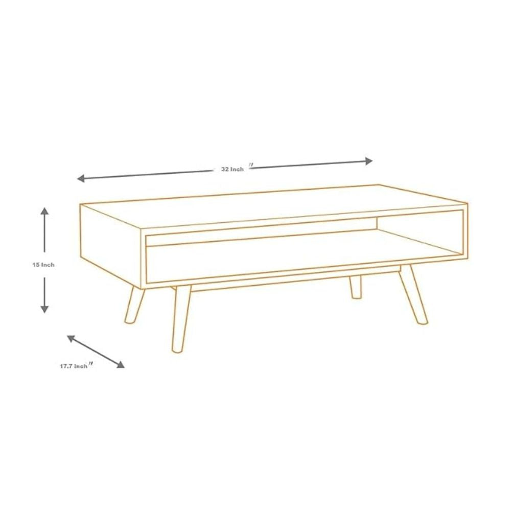 ONIJA  Solid Sheesham Wood Coffee Table for Living Room | Center Table | Walnut Finish