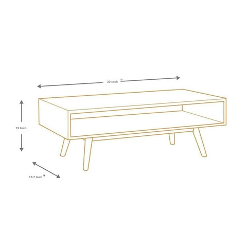 ONIJA  Solid Sheesham Wood Coffee Table for Living Room | Center Table | Walnut Finish