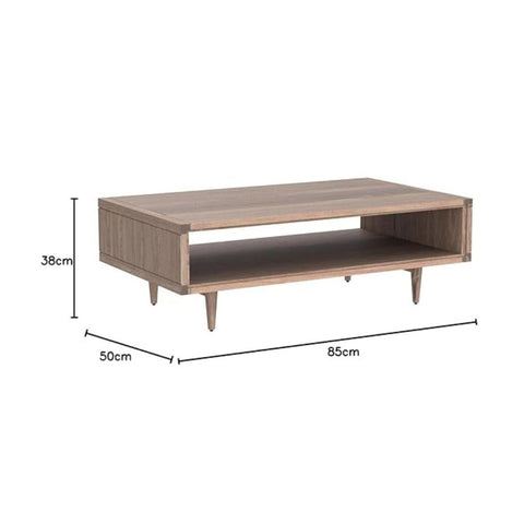 ONIJA  Wooden Coffee Table, Rectangle Sofa Center Table for Living Room | Rectangular Coffee Centre Table Shelf Storage