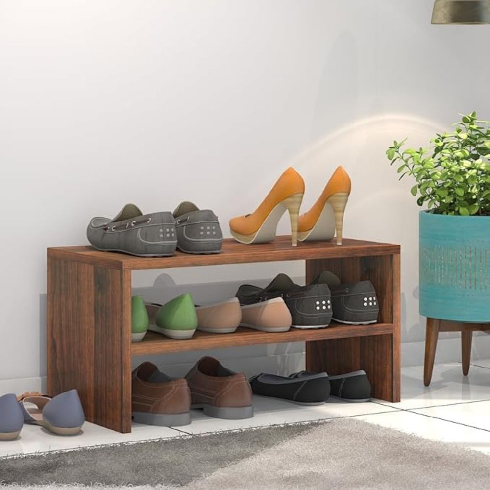 ONIJA  Wooden 2 Tier Shoe Rack , Sheesham Wood, 1 Piece
