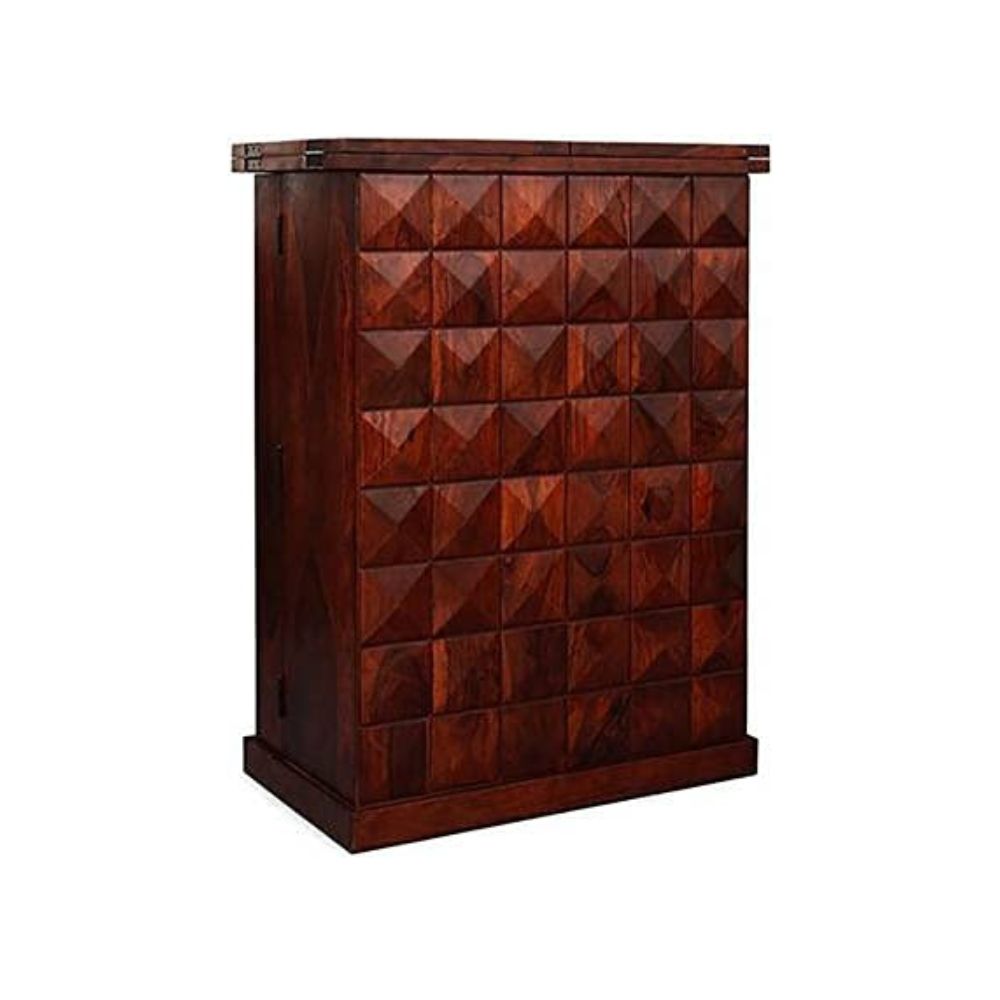 ONIJA Solid Sheesham Wood Bar Cabinet