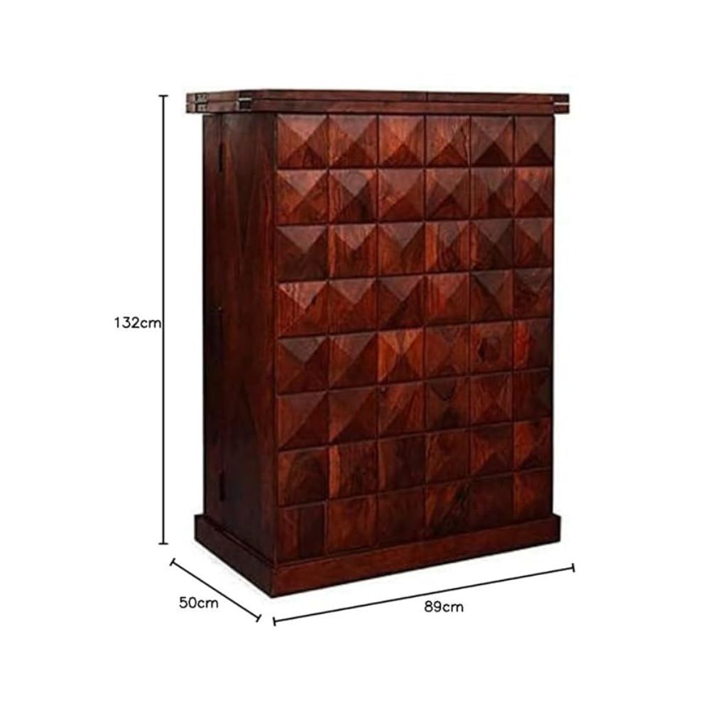 ONIJA Solid Sheesham Wood Bar Cabinet