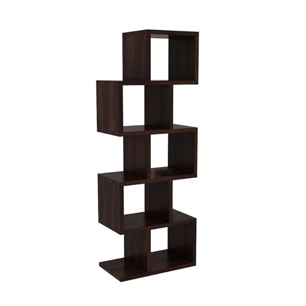 ONIJA Wooden Solid Sheesham Wood Bookshelf, Book Rack, Book Cabinet Display Unit for Living, Bedroom, Kids Room Large Size - WALNUT FINISH