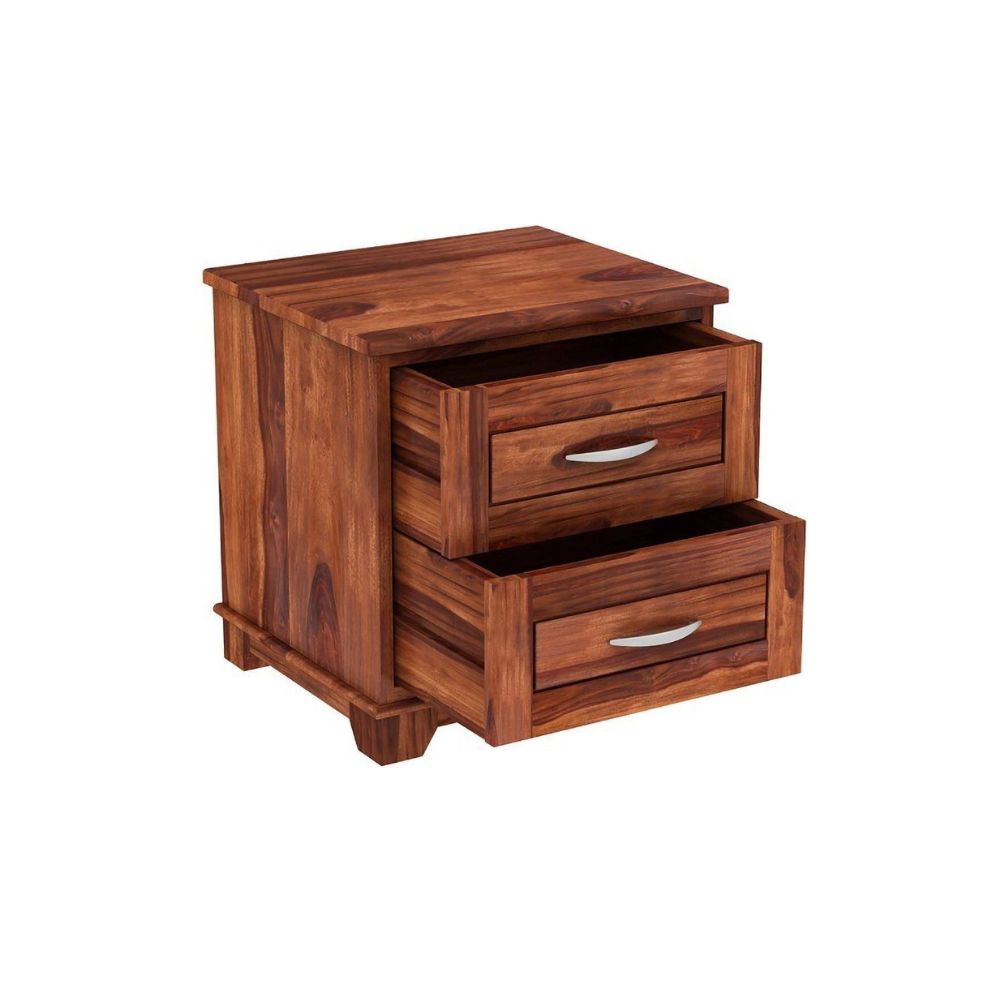 ONIJA Portugal Sheesham ( Rosewood) Solid Wood Bedside Table  (Pre-assembled)