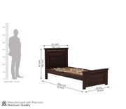 Adolph Sheesham Wood Single Bed Without Storage (Walnut Finish)