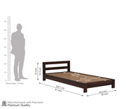 Pavlich Sheesham Wood Single Bed Without Storage (Walnut Finish)