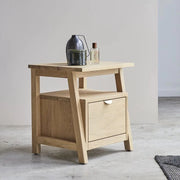 Onija Solid Wood Bedside Table with Drawer & Open Shelf