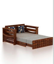 onija Sheesham Wood Oslo 2 Seater Diamond Sofa cum bed