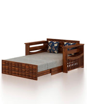onija Sheesham Wood Oslo 2 Seater Diamond Sofa cum bed