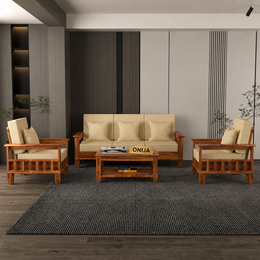 ONIJA Sheesham Wooden 5 Seater Sofa Set Finish: Honey