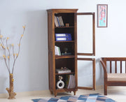 ONIJA Glass Doors Book Case Teak Finish