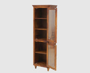 ONIJA Glass Doors Book Case Teak Finish