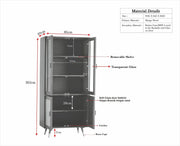 onija Boston Solid Wood Four Door Crockery Unit Kitchen Cabinet
