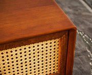 ONIJA Boston Solid Wood Rattan Cane One Drawer Coffee Table