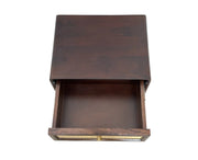 ONIJA  Solid Wood Rattan Cane Two Drawer Bedside Table