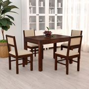 Wooden Dining Table Set with 4 Chairs
