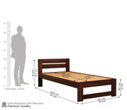 Denzel Sheesham Wood Single Bed Without Storage (Walnut Finish)