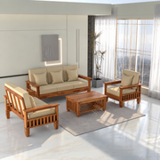 Wooden 5 Seater Sofa Set with Coffee Table