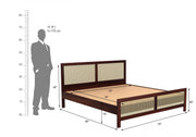 Aaryx Sheesham Wood King Size Bed Without Storage (Walnut Finish)