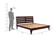 Dravyan Sheesham Wood King Size Bed Without Storage (Walnut Finish)