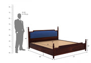 Veyon Sheesham Wood King Size Bed Without Storage (Walnut Finish)